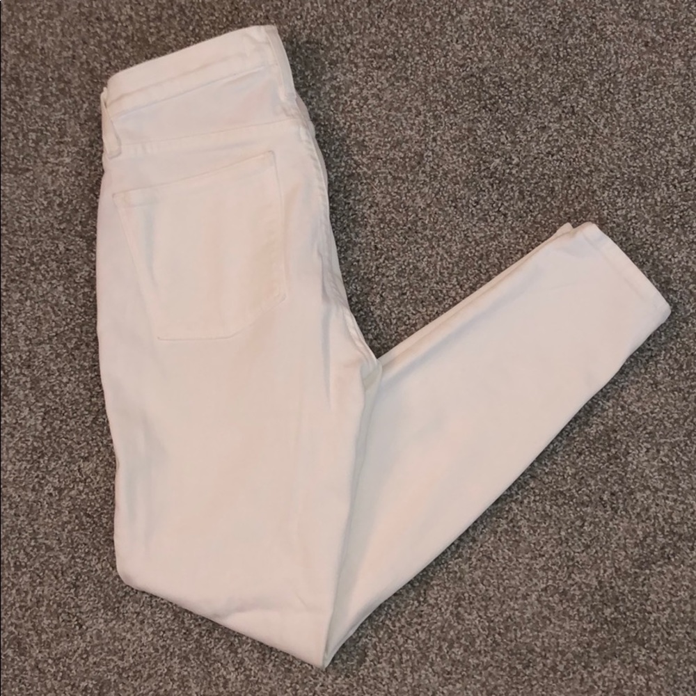 white Madewell skinny jeans